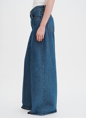 High-waisted wide-leg denim jeans FILIPPA K Blue